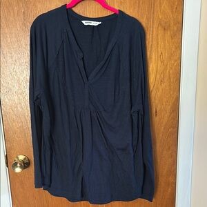 Sonoma Blue Ruched Long Sleeve Blouse